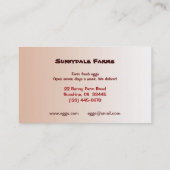 Frische Ei-Visitenkarte Visitenkarte (Rückseite)