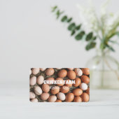 Frische Eier Bio Bio-Eier Hühnerhennfarm Visitenkarte (Stehend Vorderseite)