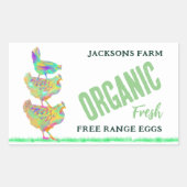 Frische Eier Bio Rechteckiger Aufkleber (Vorderseite)