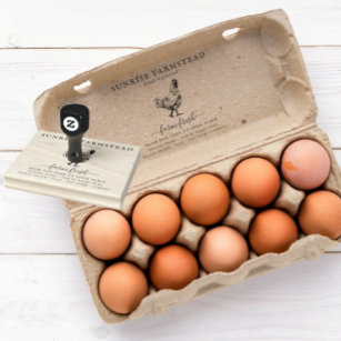 Frische Eier   Briefmarke der Eierkarton Gummistempel