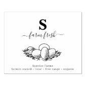 Frische Eier | Briefmarke der Eierkarton Gummistempel (Prägung)