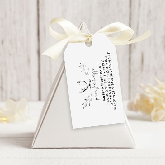 Frische Eier Datum der Eierkarton Produkt-Markieru Geschenkanhänger