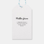 Frische Eier Datum der Eierkarton Produkt-Markieru Geschenkanhänger (Rückseite)