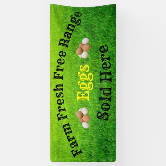 Frische Eier, die hier verkauft werden Banner (Vertikal)