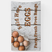 Frische Eier, die hier verkauft werden Banner (Vertikal)