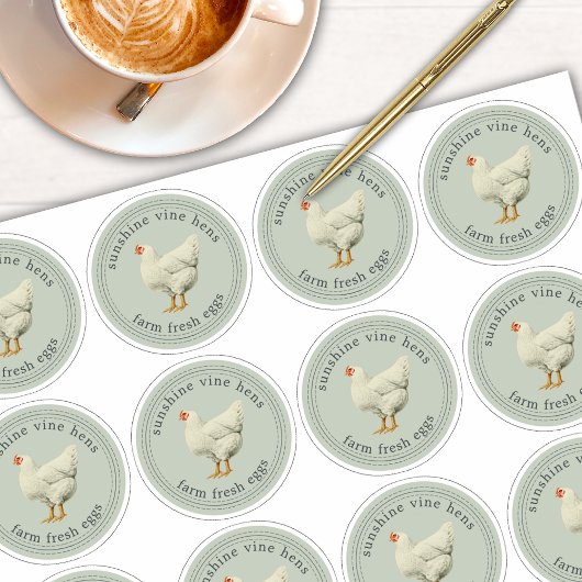 Frische Eier Eierkarton grün 2,5 mm Aufkleber