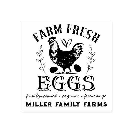 Frische Eier Familiengewächshäuser mit eigener Kar Gummistempel (Prägung)