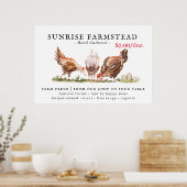 Frische Eier für den Verkauf Poster (Küche)