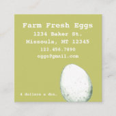Frische Eier Grüne Lebensmittel Quadratische Visitenkarte (Vorderseite)