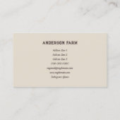 Frische Eier - Hühner, Sonne und Leaf Visitenkarte (Rückseite)