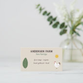 Frische Eier - Hühner, Sonne und Leaf Visitenkarte (Stehend Vorderseite)