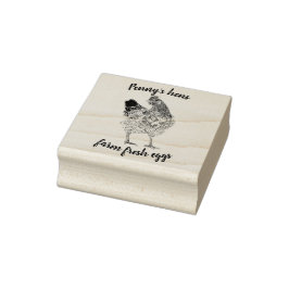 Frische Eier Hühnerhenne mit Ihrem Namen Gummistempel