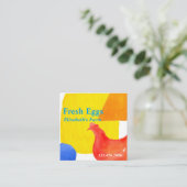 Frische Eier Hühnerhenne Quadratische Visitenkarte (Stehend Vorderseite)