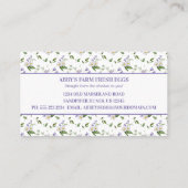 Frische Eier Hühnerlavender Floral Visitenkarte (Rückseite)