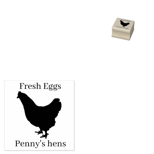 Frische Eier Ihr Name Black Chicken Hen Egg Briefm Gummistempel (Stempel)