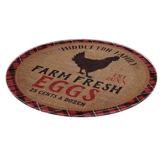 Frische Eier - Kariert Schneidebrett (Ecke)