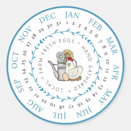 Frische Eier Kleinbetriebe Eierkarton Datum Runder Aufkleber