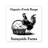 Frische Eier Küken mit rustikalem Korb Permastempel (Design)