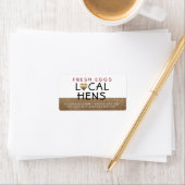 FRISCHE EIER Lokale Hennen auf dem Bronze-Herz-Kar Adressaufkleber (Insitu)