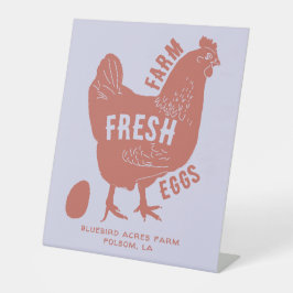 Frische Eier mit Firmenname Sockelschild