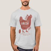 Frische Eier mit Firmenname T-Shirt (Vorderseite)