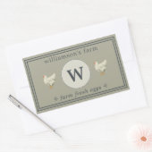 Frische Eier Monogramm Eierkarton Moss Grau Rechteckiger Aufkleber (Umschlag)
