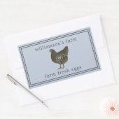 Frische Eier Monogramm Eierkarton Pastellblau Rechteckiger Aufkleber (Umschlag)