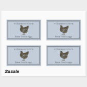 Frische Eier Monogramm Eierkarton Pastellblau Rechteckiger Aufkleber (Blatt)