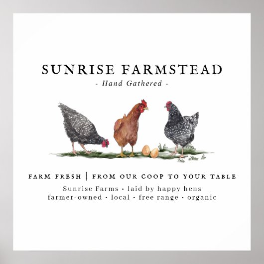 Frische Eier | Niedlich Monogramm Poster (Vorne)