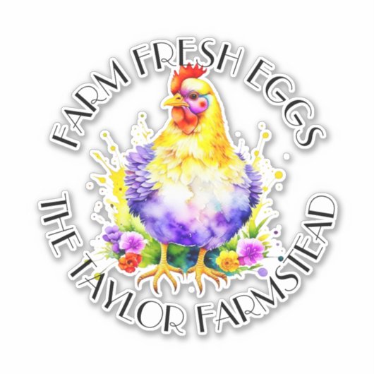 Frische Eier | PERSONALISIERT Aufkleber (Vorderseite)