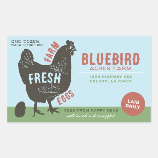 Frische Eier Rechteckiger Aufkleber (Vorderseite)