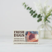 Frische Eier - rotes Henne Schicht-Huhn Visitenkarte (Stehend Vorderseite)