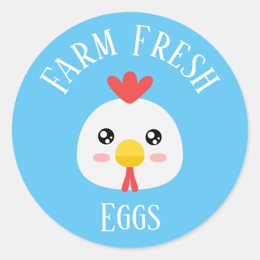 Frische Eier Runder Aufkleber (Vorderseite)