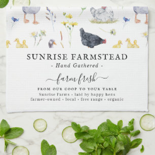 Frische Eier   Rustic Farm Monogram Geschirrtuch