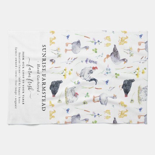 Frische Eier | Rustic Farm Monogram Geschirrtuch (Horizontal)