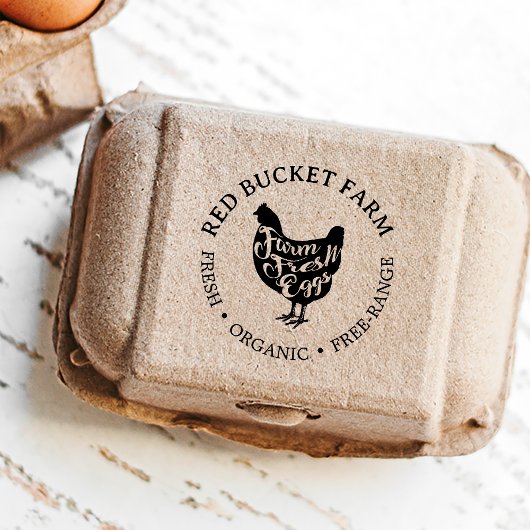 Frische Eier Typografie Hühner Permastempel