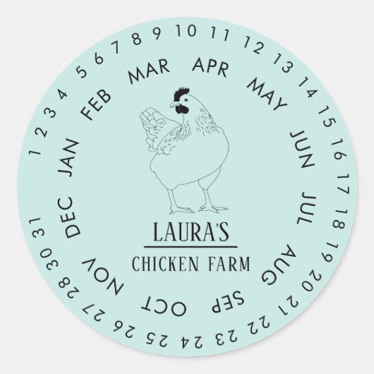 Frische Eier Umhüllte Daten Vintage Chicke Sticker (Vorderseite)