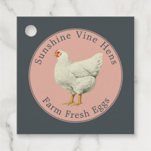 Frische Eier Vintag Hen Egg Karton Pink Black Geschenkanhänger
