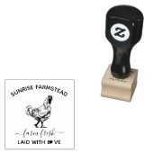 Frische Eier vom Bauernhof | Lustiger Monogramm-E Gummistempel (Stempel)