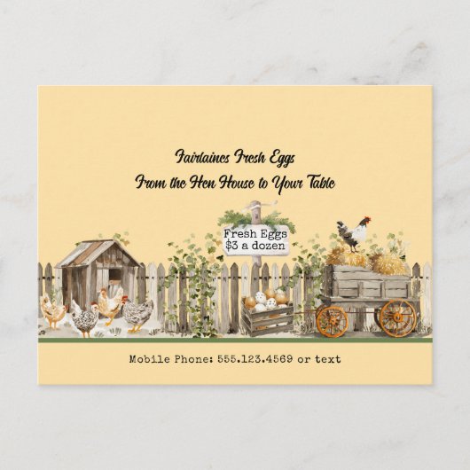 Frische Eier - vom Hennenhaus bis zum Tisch Postkarte (Vorderseite)