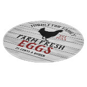 Frische Eier - Weißes Holz Schneidebrett (Ecke)