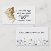 Frische Eier Zeichnend Hühnerhennen Visitenkarte (Vorne/Hinten)