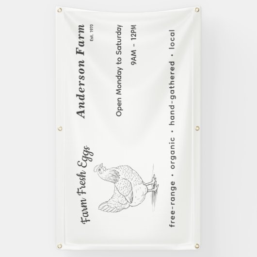 Frische Eierbanner mit Hen Banner (Vertikal)