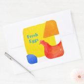 Frische Eierkarton Etikett Primärfarben hell Quadratischer Aufkleber (Umschlag)