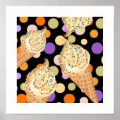 Frische Eiscreme und farbenfrohe Sprinklen Poster (Vorne)