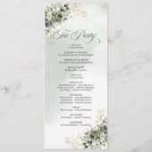 Frische Eleganz Grüne und Weiße Hochzeitsprogramm Programm (Rückseite)