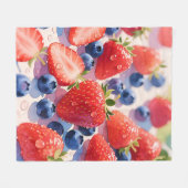 Frische Erdbeer Blaubeer Explosion Fleecedecke (Vorderseite (Horizontal))