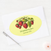 Frische Erdbeere behält Etikett Ovaler Aufkleber (Umschlag)