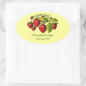 Frische Erdbeere behält Etikett Ovaler Aufkleber (Tasche)