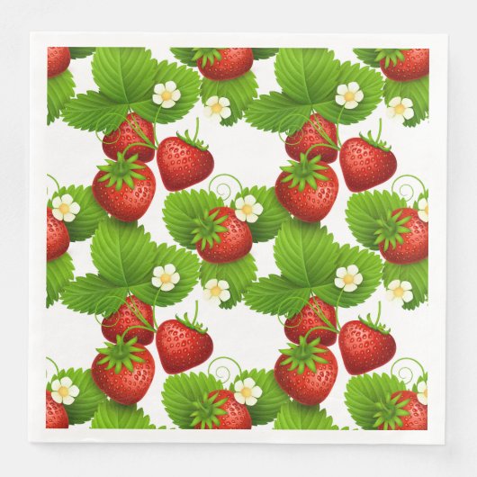 Frische Erdbeere Serviette (Vorderseite)